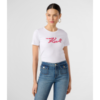 Karl Lagerfeld Women's 'Contrast Daisies Logo' T-Shirt