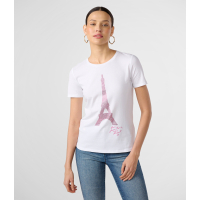 Karl Lagerfeld 'Sequin Eiffel Tower' T-Shirt für Damen