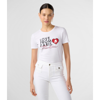 Karl Lagerfeld 'Love From Paris Heart Patch' T-Shirt für Damen