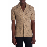 Karl Lagerfeld Paris Men's 'Crochet Johnny Collar' Short sleeve shirt