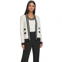 Karl Lagerfeld Women's 'Open Front Knit with Contrast Trim' Cardigan