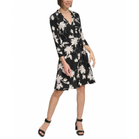 Tommy Hilfiger Women's 'Floral Ruffle-Neck' Wrap dress