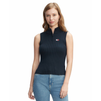 Tommy Jeans '1/4-Zip Badge' Ärmelloser Pullover für Damen