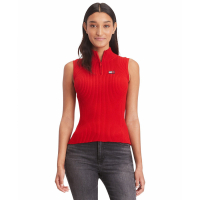 Tommy Jeans Women's '1/4-Zip Badge' Sleeveless Sweater