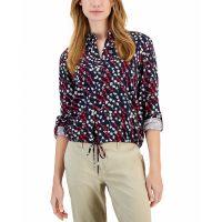 Tommy Hilfiger Women's 'Ditsy Floral Printed Tie-Hem' Shirt
