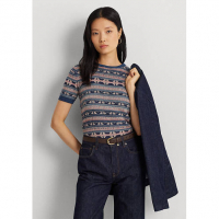 LAUREN Ralph Lauren Women's 'Geo Stripe' Short-Sleeve Sweater