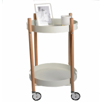 Aulica White And Wood Service Trolley
