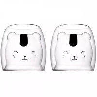 Aulica Set Of 2 Coffee Cup Bear Double Wall