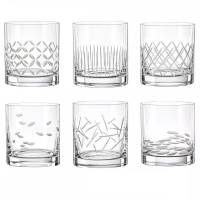 Aulica Whiskey Glasses 280 Ml Minsk Design In Crystalline- Set Of 6