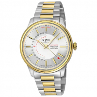 Gevril Men's Guggenheim Automatic 316L Stainless Steel Silver Dial, 316L Stainless Steel IP gold Satin and Polished Bracelet.