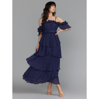 New York & Company Robe maxi 'Just Me Off Shoulder Ruffle Tiered' pour Femmes