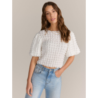 New York & Company Top 'Ina Popcorn Puff Sleeve' pour Femmes