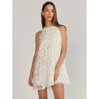 New York & Company Women's 'Just Me Sequin Embellished High Neck' Mini Dress