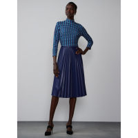 New York & Company 'Geometric Mock Neck Pu' 3/4 Arm Kleid für Damen