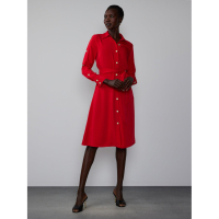 New York & Company 'Button Sleeve Detail Belted Shirt' Kleid mit langen Ärmeln für Damen