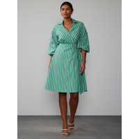 New York & Company Robe Midi 'Short Sleeve Striped Wrap' pour Femmes