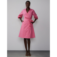 New York & Company Women's 'Short Sleeve Striped Wrap' Midi Dress