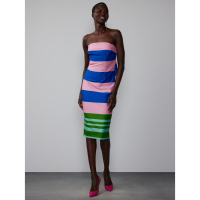 New York & Company Robe sans manches 'Multi Stripe Strapless Sheath' pour Femmes