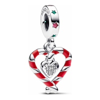 Pandora Women's 'Double Candy Cane Heart Christmas' Charm