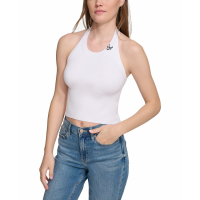 Calvin Klein Jeans 'Ribbed Embroidered-Logo' Halterneck Top für Damen
