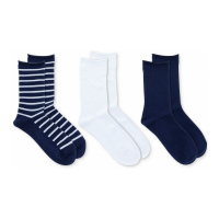 LAUREN Ralph Lauren 'Super Soft St James Stripe Crew' Socken für Damen - 3 Paare