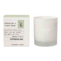 StoneGlow Bougie parfumée 'Géranium & Sauge Sclarée Apothicaire Moderne'