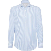 Brunello Cucinelli Men's 'Stripe-Pattern' Shirt