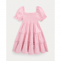 Ralph Lauren 'Smocked' Fit & Flare Kleid für Kleine Mädchen
