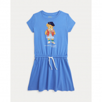 Ralph Lauren 'Polo Bear' Kleid mit kurzem Ärmeln für Kleine Mädchen