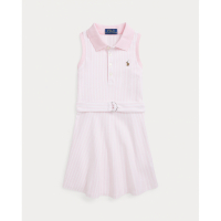 Ralph Lauren Little Girl's 'Belted Striped Oxford' Polo Dress