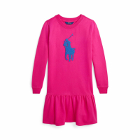 Polo Ralph Lauren Kids 'Big Pony' Kleid mit langen Ärmeln für große Mädchen