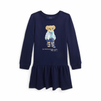 Polo Ralph Lauren Kids 'Polo Bear' Kleid mit langen Ärmeln für kleinkind & kleine Mädchen