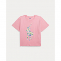 Ralph Lauren 'Floral Big Pony Boxy' T-Shirt für große Mädchen