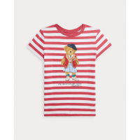 Ralph Lauren 'Striped Polo Bear' T-Shirt für große Mädchen