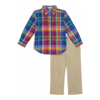 Polo Ralph Lauren Kids Baby Boy's 'Plaid' Shirt & Trousers Set
