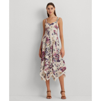 LAUREN Ralph Lauren Women's 'Floral Handkerchief-Hem' Midi Dress