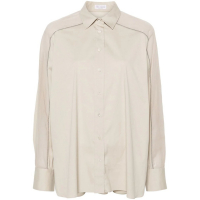 Brunello Cucinelli Chemise 'Sheer-Sleeves Button-Up' pour Femmes