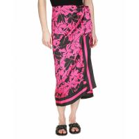 Michael Kors Women's 'Lush Palm-Print Faux-Wrap' Midi Skirt