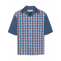Marni Men's 'Gingham-Pattern Bowling' Short sleeve shirt