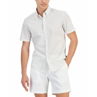 Michael Kors 'Stretch Stripe Button-Down' Kurzärmeliges Hemd für Herren
