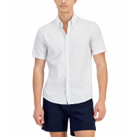 Michael Kors Men's 'Stretch Textured Geo-Print Button-Down' Short sleeve shirt