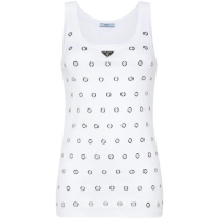 Prada 'Triangle-Logo Eyelets' Trägershirt für Damen
