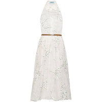 Prada Robe Midi 'Floral-Embroidered' pour Femmes