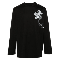 Adidas Y3 'Gfx Floral-Print' Langärmeliges T-Shirt