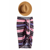 Steve Madden Women's 'Stripe Travel Set' Sarong, Sun Hat