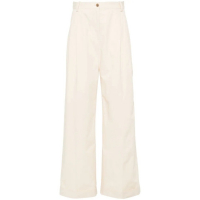 Maison Kitsuné Women's 'Logo-Embroidered Pleated' Trousers