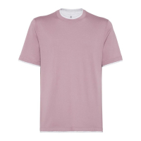 Brunello Cucinelli Men's 'Contrast-Trim' T-Shirt