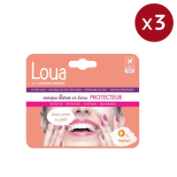 Loua Masque lèvres nourrissant en tissu 'Protecteur' - 5 ml, 3 Pack