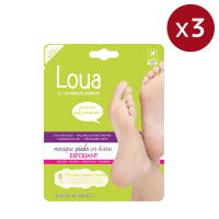 Loua Masque pieds en tissu 'Exfoliant' - 16 ml, 3 Pack