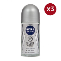 Nivea Déodorant Roll On 'Men Silver Protect' - 50 ml, 3 Pack